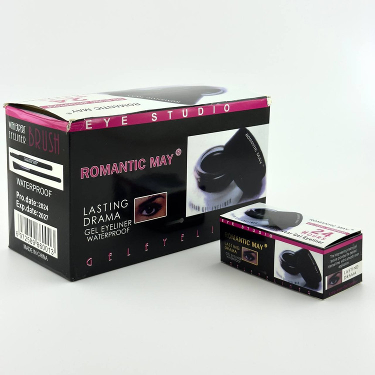خط چشم و ابرو ژله ای ADS کاسه ای و ROMANTIC MAY با 2 قلم موی اختصاصی رنگ مشکی و قهوه ای ضدآب