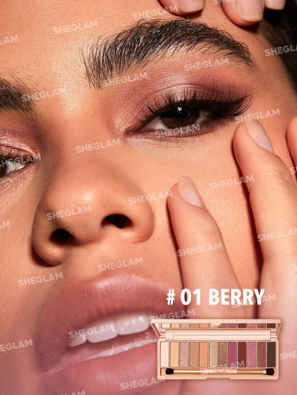 پالت سایه 12 رنگ شیگلم همراه با براش مدل Berry Palette