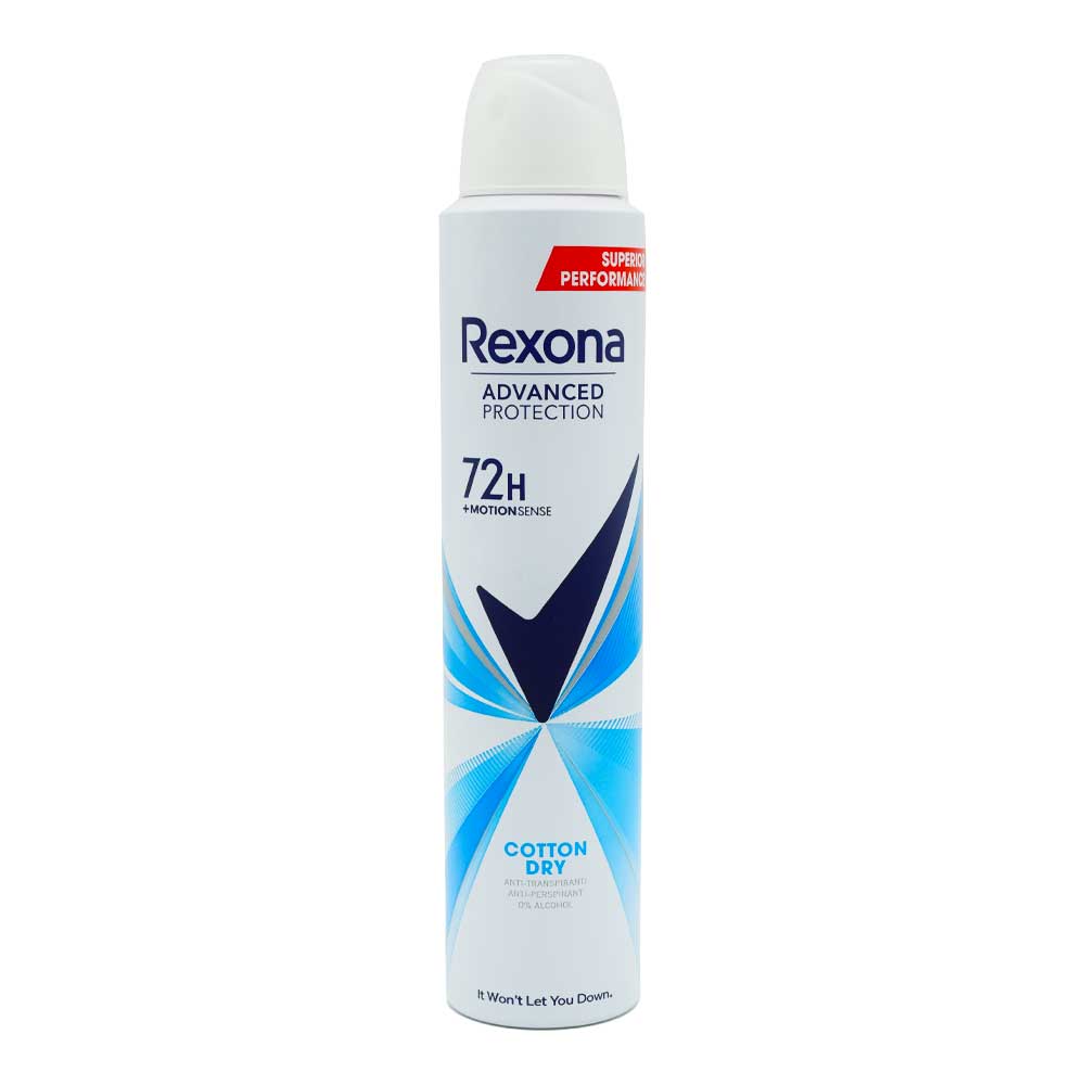 اسپری بدن ضد تعریق زنانه رکسونا REXONA اصل آرژانتین مدل Cotton Dry حجم 200 میلی لیتر