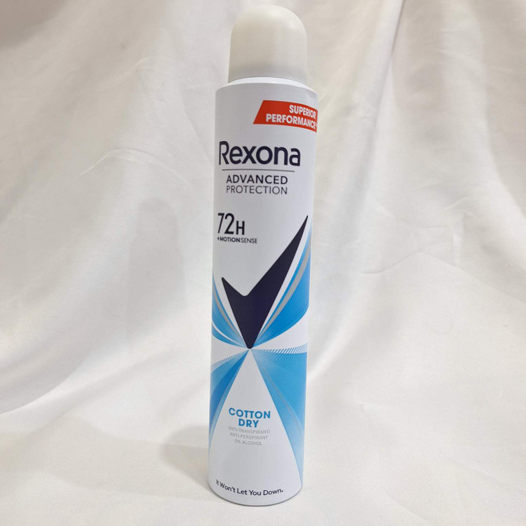 اسپری بدن ضد تعریق زنانه رکسونا REXONA اصل آرژانتین مدل Cotton Dry حجم 200 میلی لیتر