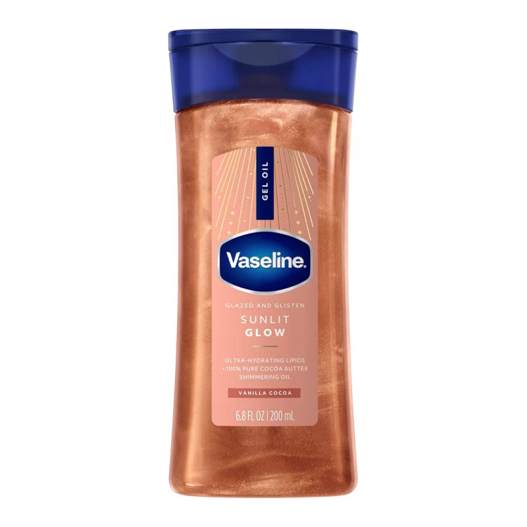 روغن بدن شاین دار وازلین SUNLIT GLOW رایحه Vanilla cocoa