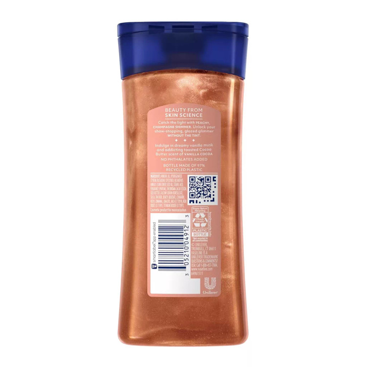 روغن بدن شاین دار وازلین SUNLIT GLOW رایحه Vanilla cocoa