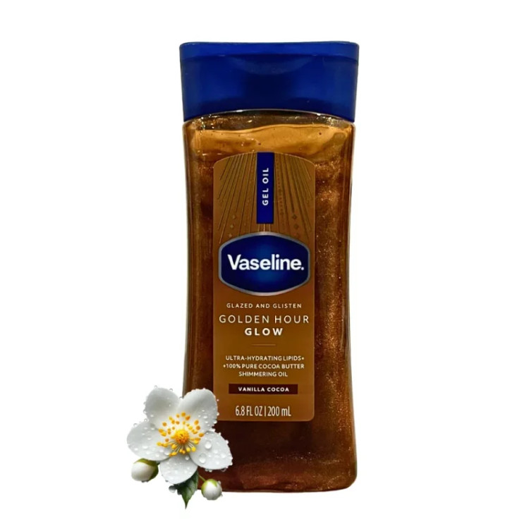 روغن بدن شاین دار وازلین SUNLIT GLOW رایحه Vanilla cocoa
