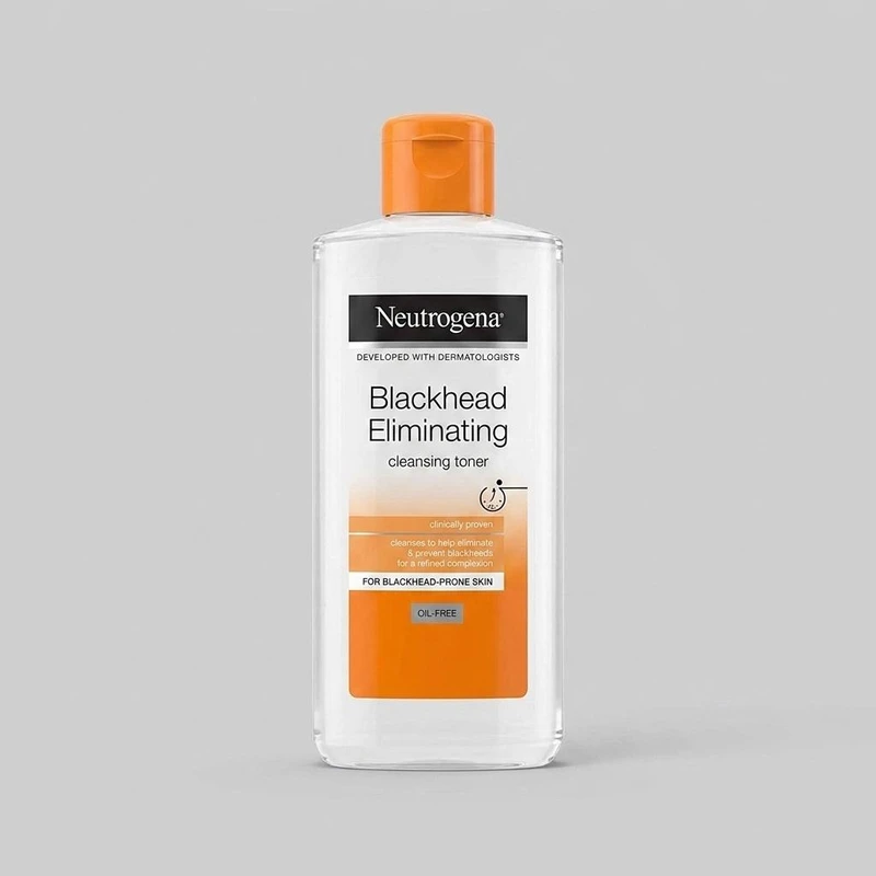 تونر پاک کننده صورت نوتروژینا مدل Blackhead Eliminating حجم 200 میلی‌لیتر از بین برنده جوش‌های سر سیاه و پاک‌کننده عمیق منافذ پوست