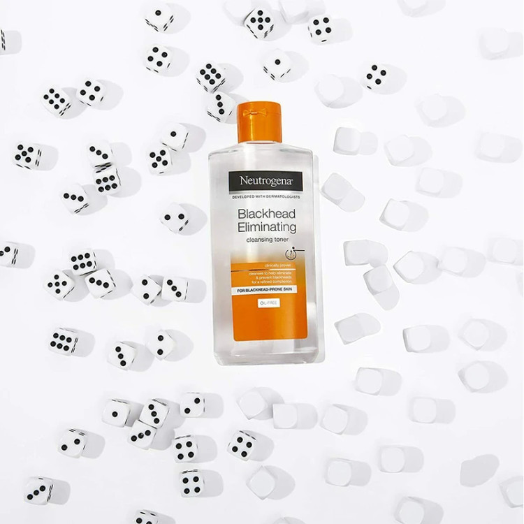 تونر پاک کننده صورت نوتروژینا مدل Blackhead Eliminating حجم 200 میلیلیتر از بین برنده جوشهای سر سیاه و پاککننده عمیق منافذ پوست